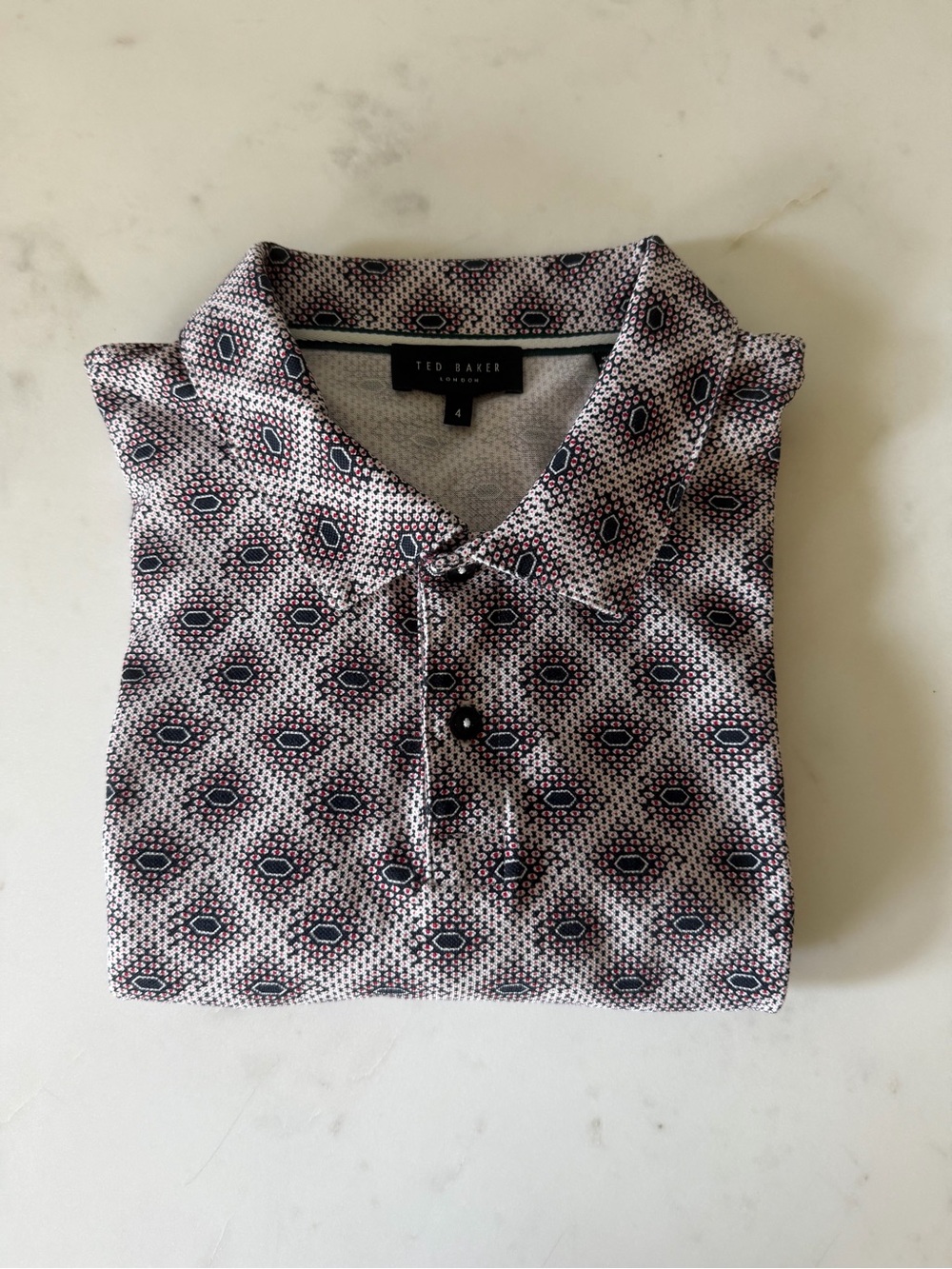 Ted Baker London Men's Geometric Medallion Polo Shirt - Size 4 (L)